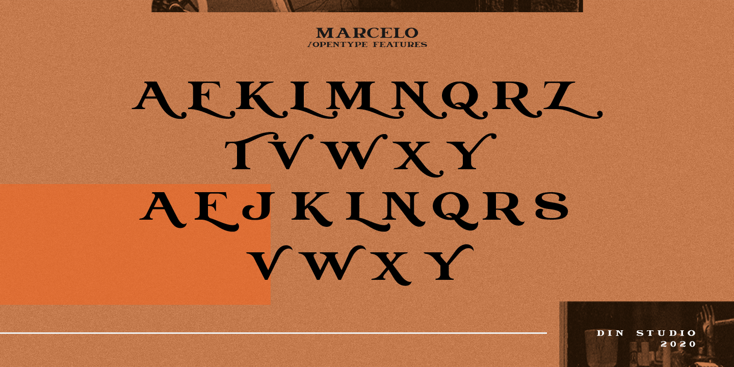 Пример шрифта Marcelo Regular